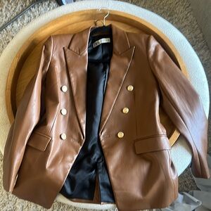 Zara faux leather blazer